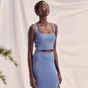 Saylor Jelena‎ Crop Top in Blue Size Large